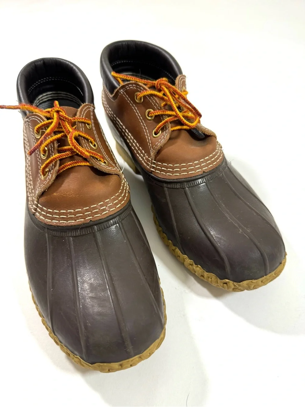 LL Bean Mens Bean Duck Boots Gumshoe Tan All Weather Outdoors